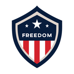 Freedom American Shield Logo on White Background  