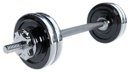 Chrome and black dumbbell for quality fitness training