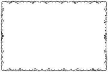 Simple and floral horizontal frame and border	