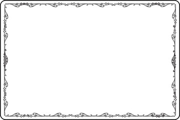 Simple and floral horizontal frame and border	