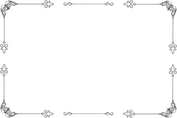 Simple and floral horizontal frame and border	