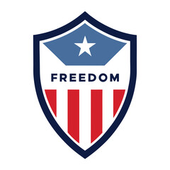 Freedom American Shield Logo on White Background  