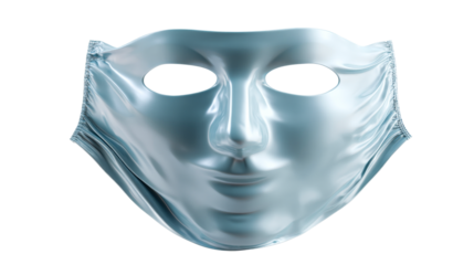 Sleek metallic mask design with a shiny finish for cosplay