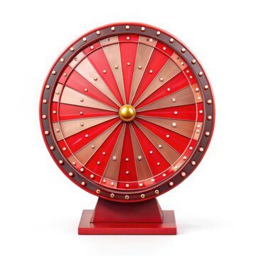 Vector illustration of a red and white wheel of fortune roulette game for casino play and gambling success