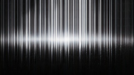 Abstract background with glowing gray white silver stripes on dark grainy backdrop, light gradient lines   