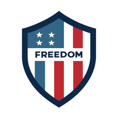 Freedom American Shield Logo on White Background  