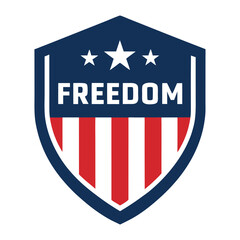 Freedom American Shield Logo on White Background  