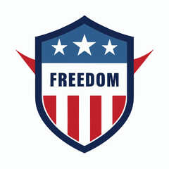 Freedom American Shield Logo on White Background  