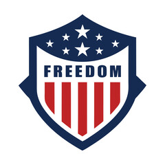 Freedom American Shield Logo on White Background  