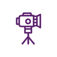 Fototapeta premium Film Camera Icon: Minimalist vector graphic of a film camera icon, perfect for visual storytelling about the craft of filmmaking.