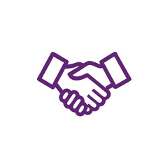 Obraz premium Collaboration Icon: The iconic handshake, representing agreement and partnership, rendered in a sleek, minimalist style.