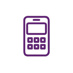 Simplified Mobile Device Icon: A simple line-art illustration of a modern mobile phone, showcasing its sleek design and user-friendly interface.