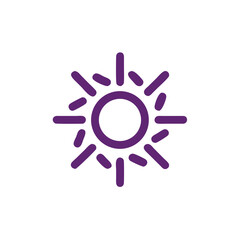 Obraz premium Abstract Sun Icon: A minimalist sun icon, radiating energy and warmth, depicted in a bold, clean style. Its simplicity makes it a versatile symbol representing various concepts like positivity, light.
