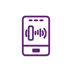 Mobile Phone Sound Wave Icon: a sleek, minimalist icon that captures the essence of digital audio transmission. The design combines a modern mobile phone outline with stylized sound waves.