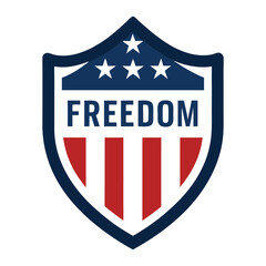 Freedom American Shield Logo on White Background  