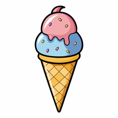 "High-Quality Ice Cream Cone Graphics for Menus and Kitchen Tools | Printable Design Files"