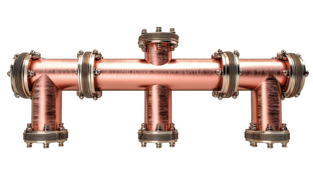 Copper pipe fitting for plumbing with multiple connections