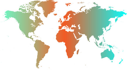 Colorful gradient world map