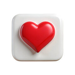 red heart on white background