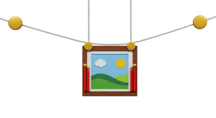 Isolated hanging picture frame