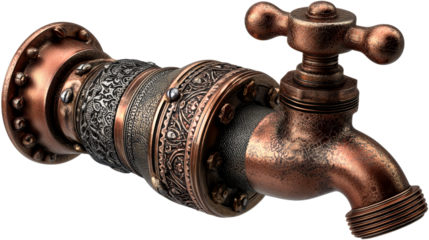 Vintage bronze faucet with intricate design and modern twist