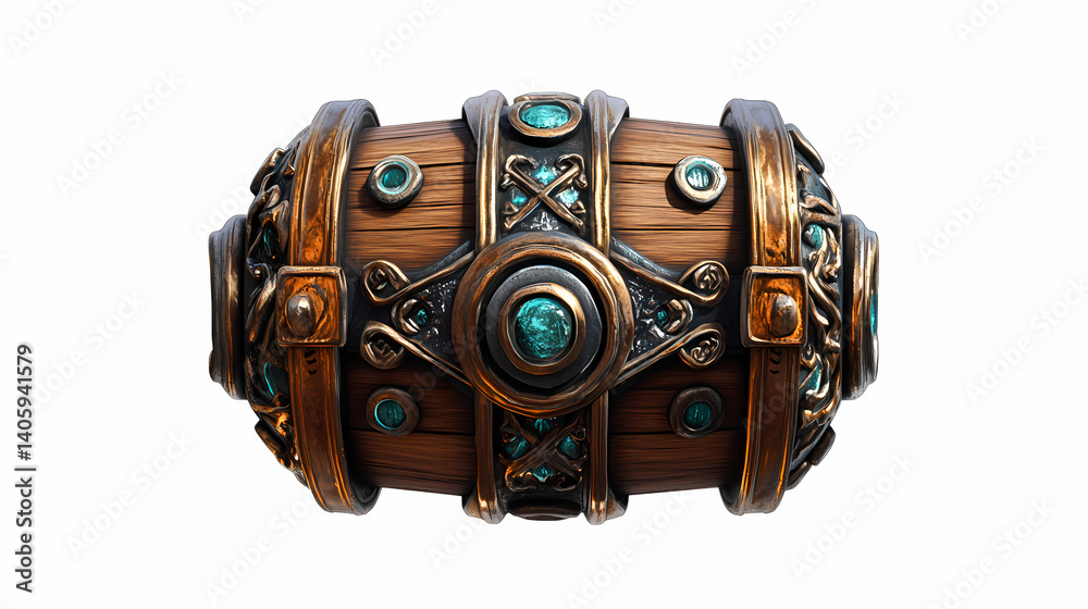 Wall mural 3d barrel model storage and preservation in norse lore. 3d illustration, 3d element, 3d rendering. 3