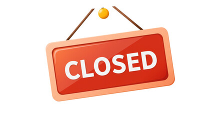 Isolated Closed Sign Hanging