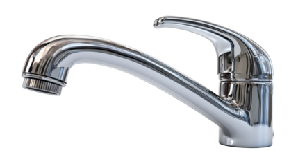 Modern chrome kitchen faucet with sleek design and elegant curves