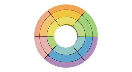 Obraz premium Isolated Colorful Circle Segments