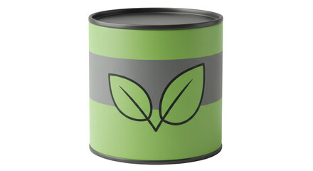 Isolated Round Green Box with Leaves