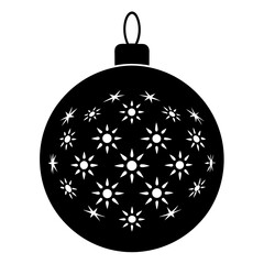 Fototapeta premium Christmas bauble silhouette vector isolated on white background