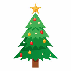 Christmas tree vector isolated on white background