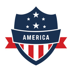 American Shield with America Text vector on white Background