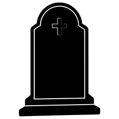 gravestone silhouette vector isolated on white background