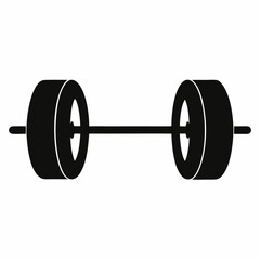 heavy weight barbell silhouette vector isolated on white background