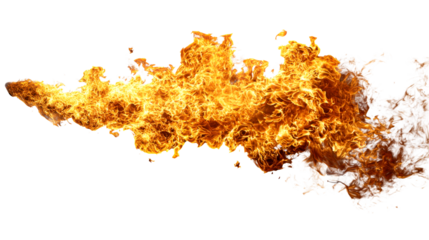 Flames dancing in the air with a transparent background design