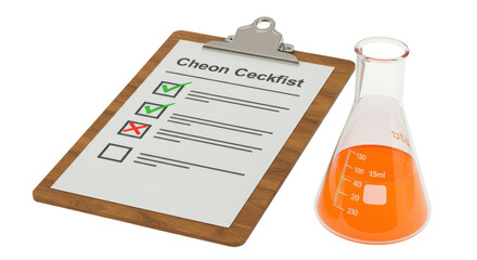 Isolated Laboratory Checklist with Test Tube