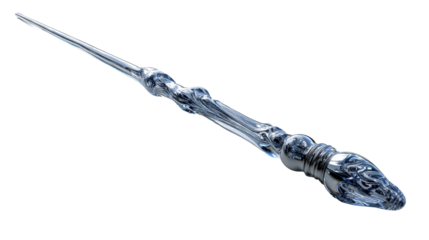 Unique transparent wand design with intricate detailing and elegance