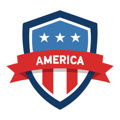American Shield with America Text vector on white Background