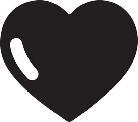 Silhouette heart shape vector icon symbolizing love, care, romance, and affection. Perfect for Valentine’s designs, logos, and emotional branding.