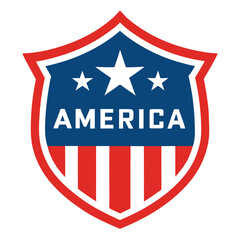American Shield with America Text vector on white Background