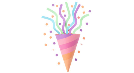 Isolated Party Confetti Popper