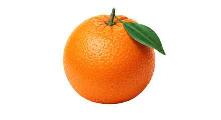 Isolated Orange Fruit with Leaf