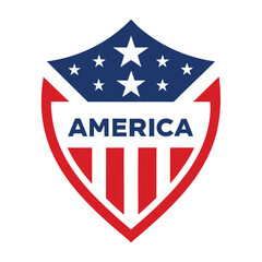 American Shield with America Text vector on white Background