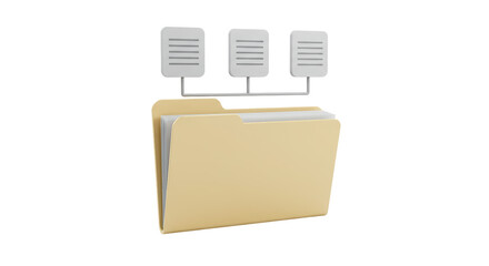 Isolated File Folder with Documents