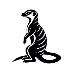 Black vector silhouettes of wild animal cartoon icons, including penguin,