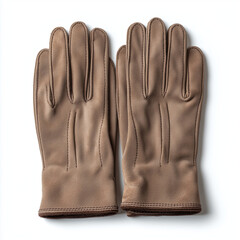 Luxurious Suede Gloves Displayed Elegantly on Pristine White Background Capturing Timeless Class and Modern Style