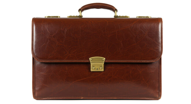 Isolated leather briefcase