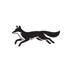 fox vector silhouette outline illustration