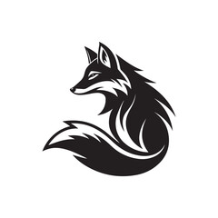 fox vector silhouette outline illustration